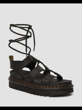 Dr. Martens Black Lace-Up Gladiator Platform Sandal